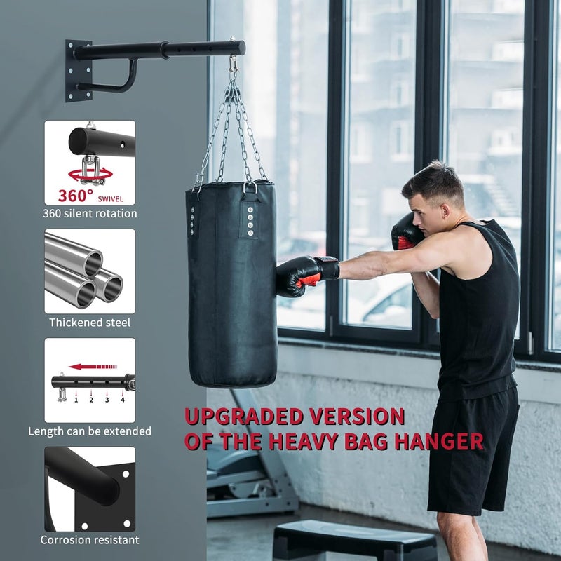 powerfeng Heavy Bag Hanger Wall Mount: Adjustable Punching Bag Hanger with 360 Swivel Rotate- Heavy Duty Boxing Bag Bracket for Home Gym - Image 3